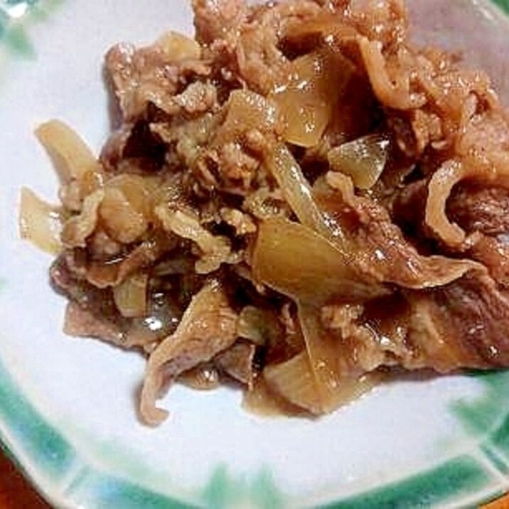 牛肉と 新玉の 甘辛炒め
